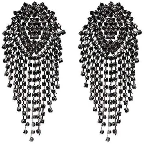 Crystal Beads Earrings Women Ethnic Jewelry Handmade Elegant Big Long Beads Earrings Crystal Beads Earrings Women Ethnic Jewelry Handmade Elegant Big Long Beads Earrings