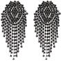 Crystal Beads Earrings Women Ethnic Jewelry Handmade Elegant Big Long Beads Earrings