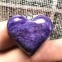 Natural Heart Charoite Crystal Pendant, Purple Charoite Jewelry For Woman Man 23x8mm Beads Stone Silver Sterling Chain Gemstone AAAAA