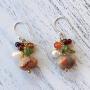 NOVICA Multi-Gem Jasper Cultured Freshwater Pearl .925 Silver Cluster Earrings Exotic Cluster