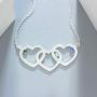 Personalized 3 Hollow Love Hearts Custom Name Birthstone Necklace Meaningful Gifts Jewelry