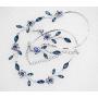 Faship Gorgeous Rhinestone Crystal Floral Necklace Earrings Set