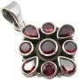 SilverStarJewel Natural Red Drop, Round Garnet Pendant 1.3'' 925 Sterling Silver Ladies Stone