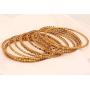 Touchstone ''Golden Bangle Collection Beautifully Hand Hammered Exotic Grain Work Wrist Filler Indian Bollywood Designer Jewelry Metal Bangle Bracelets in Antique Gold Tone for Women. Set of 13.