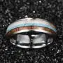 VAKKI 8mm Mens Tungsten Carbide Ring Deer Antler Turquoise Koa Wood Inlay Comfort Fit Size 7-12 VAKKI 8mm Mens Tungsten Carbide Ring Deer Antler Turquoise Koa Wood Inlay Comfort Fit Size 7-12