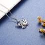 Sterling silver Urn Butterfly Cremation Necklace for Ashes S925 Memorial Pendant Urn Ashes Jewelry Gift for Loss of a Loved One