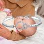 BEKECH The Best Moms Get Promoted to Grandma Interlocking Circles Bracelet Gift for Grandmother Nana Yaya Grammy Nonna