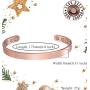 Feraco Magnetic Copper Bracelet for Women Men Arthritis Carpal Tunnel Pain Relief Sleek 99.9% Solid Copper Magnet Bracelets 2 PCS Cuff Bangle