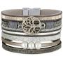 JOVIVI Tree of Life Leather Bracelets Handmade Wide Braided Multilayer Leather Bangle Wrap Wristbands Bohemian Jewelry for Women Girls Birthday Gifts