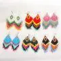 Drop Statement Fringe Earrings Handmade Boho Ethnic Beaded Dangle Hook Stud Earring Geomentic Colorized Seed Beads Chandelier Bohemian Party Exaggerated Personalized Jewelry