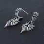 Cool Skull Devil Bone Drop Earring Studs Surgical Steel Crystal Dangle Earrings for Sensitive Ear Men Boy
