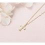 Carleen SOLID REAL 14K Yellow Gold SMALL TINY Little Cute Embossed Cross Crucifix Delicate Necklace Dainty Pendant Fine Jewelry For Women Girls, With 18'' Solid Gold Cable Chain