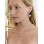 Mariell 14K Rose Gold Vintage Crystal Necklace and Earrings Jewelry Set for Prom, Bridal and Bridesmaids