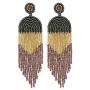GelConnie Rattan Earring Beads Tassel Statement Earrings Lightweight Party Handmade Braided Drop Earring Summer Holiday Gifts