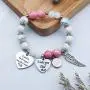 Dad Memorial Jewelry I Used to Be His Angel Now Hes Mine Bangle Jewelry Sympathy Gift for Her with Angel Wing（BR-DadAngel）