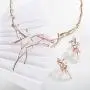 Viennois Necklace Earrings Set for Women Two Tone Pendant Choker Jewelry for Evening Party Prom - Silver & Rose Gold Viennois Necklace Earrings Set for Women Two Tone Pendant Choker Jewelry for Evening Party Prom - Silver & Rose Gold