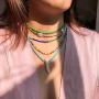 YBMYCM Boho Seed Beads Choker Necklace for Women and Girls Rainbow Tiny Beaded Necklace Summer Hawaii Style Jewelry Gifts