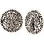 Efulgenz Boho Vintage Antique Ethnic Gypsy Tribal Indian Oxidized Silver Peacock Big Stud Earrings Jewelry