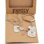 Quan Jewelry Family Jewelry Set of 3, Fathers Day and Mothers Day Gifts with Inspirational Quote on Greeting Card