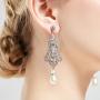 BABEYOND 1920s Flapper Art Deco Gatsby Earrings 20s Flapper Gatsby Accessories Vintage Wedding Dangle Pearl Earrings