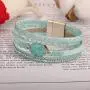 FANCY SHINY Leather Wrap Bracelet Boho Cuff Bracelets Crystal Bead Bracelet with Magnetic Clasp Jewelry Gifts for Women Teen Girls FANCY SHINY Leather Wrap Bracelet Boho Cuff Bracelets Crystal Bead Bracelet with Magnetic Clasp Jewelry Gifts for Women Teen Girls