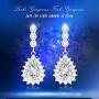 Kelofty Cubic Zirconia Dangle Earrings for Women, Girls, Bridesmaids Earrings with 14k-White-Gold-Plated, Womens Earring Dangle, Bride Earrings