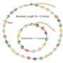 Evil Eye Necklace Bracelet Set for Women Girls,18k Gold Plated Stainless Steel