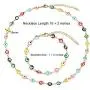 Evil Eye Necklace Bracelet Set for Women Girls,18k Gold Plated Stainless Steel Evil Eye Necklace Bracelet Set for Women Girls,18k Gold Plated Stainless Steel