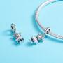 Pink Enamel Girl CZ Dangle Charms Pearl Charm fit Charms Bracelet Necklaces Jewelry Birthday Gifts