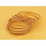 Touchstone ''Golden Bangle Collection Indian Bollywood Clear Rhinestone Beautiful Wire Wrapped Combination Jewelry Bangle Bracelets Set of 13. in Antique Gold Tone. for Women