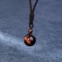 Top Plaza Natural Healing Crystal Stone Pendant Necklace Round Gemstone Beads Pendant Necklaces with Nylon Cord 26 Inch