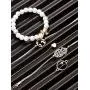 Chuangdi 4 Jewelry Set Layered Beaded Bracelet Adjustable Charm Pendent Stack Bracelets Wrap Bangle for Women Girl (Style 1)