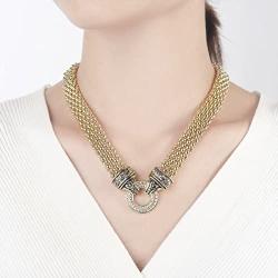UNY Designer Inspired Short Necklace 45cm + 5 cm Popcorn Chain Classic Elegant Vintage Antique Jewelry