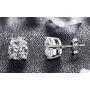 Genuine Sterling Silver Birthstone Stud Earrings 6mm 0.84 Carat Created Diamond or Gemstone Hypoallergenic Nickel Free Jewelry Birthday Women Girls Men Gifts