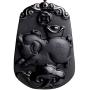 Pure Natural Zodiac Necklace Pendant Made of Obsidian Gemstone Horoscope Animal Sign Amulet
