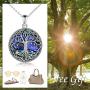 Tree of Life Necklace for Women Sterling Silver Family Tree Alabone Shell/Turquoise Pendant Necklace Celtic Knot Irish Jewelry Gifts for Girls