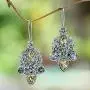 NOVICA Citrine Amethyst .925 Sterling Silver Floral Dangle Hook Earrings, Secret Garden NOVICA Citrine Amethyst .925 Sterling Silver Floral Dangle Hook Earrings, Secret Garden