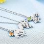 MJartoria BFF Neckalces for 3 Engraved Best Friend Neckalces Rhinestone Puzzle Split Heart Pendant Best Friends Forever Friendship Necklaces Set