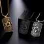 Star of Magen David Necklace Mens 316L Stainless Steel Jewish Israel Hebrew Judaic Pendant Seal of Solomon Talisman Tantrism Hexagram Estrella de David/Ancient Amulet Islam Jewelry
