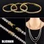 BLICHAIN Tennis Chain Necklace Bracelet 18K Gold Silver Bling Bling Luxury Iced Out Chain 5MM with Cubic Zirconia Stones Hip Hop Jewelry for Men and Women 7inches to 24inches BLICHAIN Tennis Chain Necklace Bracelet 18K Gold Silver Bling Bling Luxury Iced Out Chain 5MM with Cubic Zirconia Stones Hip Hop Jewelry for Men and Women 7inches to 24inches