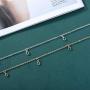 Adflyco Boho Long Necklace Crystal Silver Pendant Necklaces Chain Jewelry Adjustable for Women and Girls