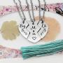 RAMESON Family Jewelry Gift Big Middle Sister Little Sis Mom Set of 3 Sisters Charm Jewelry Pendant Puzzles Necklace for Women Mother Sisters Daughter Gifts