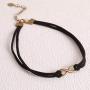 Olbye Infinity Necklace Choker Black Leather Charm Necklace Jewelry for Women and Girls Simple Minimal Necklace (Infinity Charm)