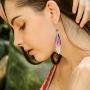 D.Rosse Unique Asymmetry Big Monarch Colorful Butterfly Wing Drop Dangle Earrings Crystal Dragonfly Wing Earrings Fashion Insect Jewelry For Women Girls Teens Gifts