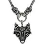 3D Wolf Head Viking Wolf Pendant NECKLACE - Stainless Steel Chain Steampunk With Mjolnir Scandinavian Pagan Fenrir Nordic