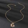 Chinese Dragon Necklace Pendant Dainty Rhinestone Dragon Necklace for Women Girls Halloween Domineering Neck Jewelry Gift