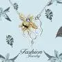 AOBOCO 925 Sterling Silver Honey Bumble Bee Necklace with Honeycomb, Fine Jewelry Gift for Women