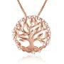 GEORGE · SMITH Tree of Life Pendant Necklace for Women, Rose Gold Plated Family Tree Neckalce with 5A Cubic Zirconia, Jewelry Gifts for Women Girls