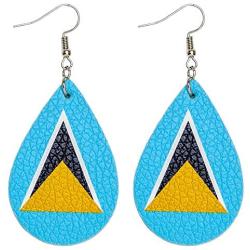Patriotic St. Lucia Flag Earrings