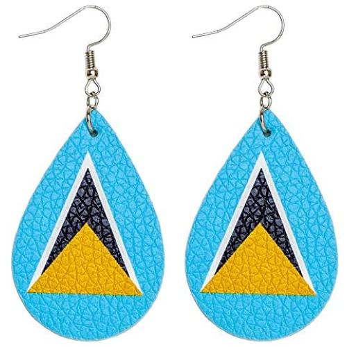 Patriotic St. Lucia Flag Earrings